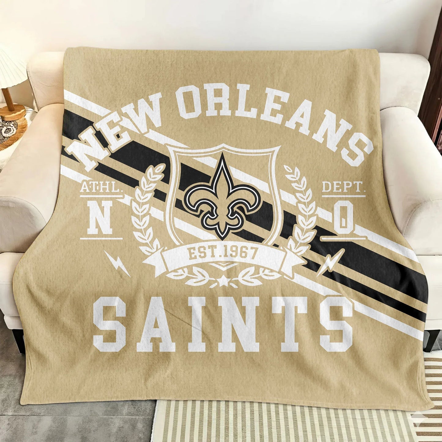 LIMITED EDITION - NEW CUSTOMIZED NFL24 NOS NEW ORLEANS SAINTS NORMAL & FLEECE BLANKET