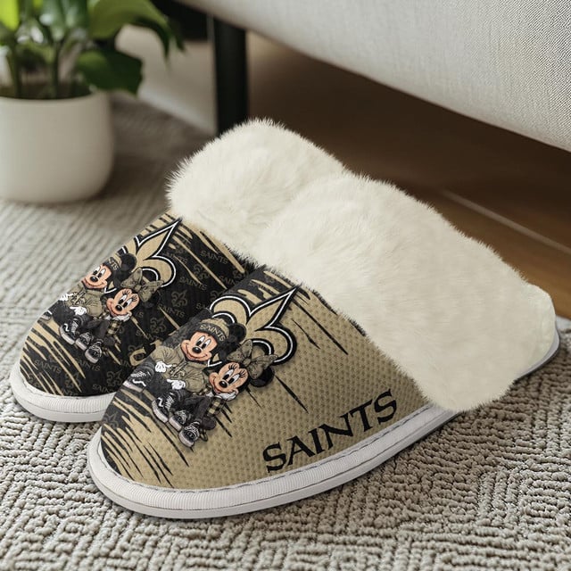 LIMITED EDITION - NEW CUSTOMIZED NFL24 NOS NEW ORLEANS SAINTS COTTON SLIPPERS