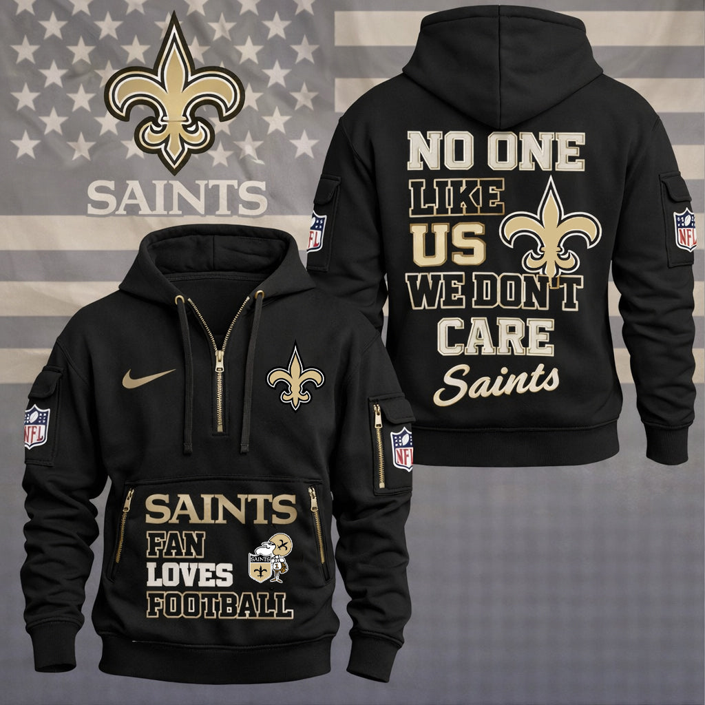 LIMITED EDITION - NEW CUSTOMIZED NFL24 NOS NEW ORLEANS SAINTS QUARTER ZIP HOODIE
