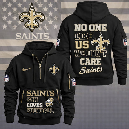 LIMITED EDITION - NEW CUSTOMIZED NFL24 NOS NEW ORLEANS SAINTS QUARTER ZIP HOODIE