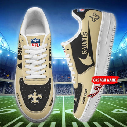 LIMITED EDITION - NEW CUSTOMIZED NFL24 NOS NEW ORLEANS SAINTS AF1 SNEAKERS