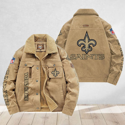 LIMITED EDITION - NEW CUSTOMIZED NFL24 NOS NEW ORLEANS SAINTS FLEECE JACKET