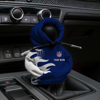 LIMITED EDITION - NEW CUSTOMIZED NFL32 NYG NEW YORK GIANTS CAR HOODIE SHIFT KNOB COVER