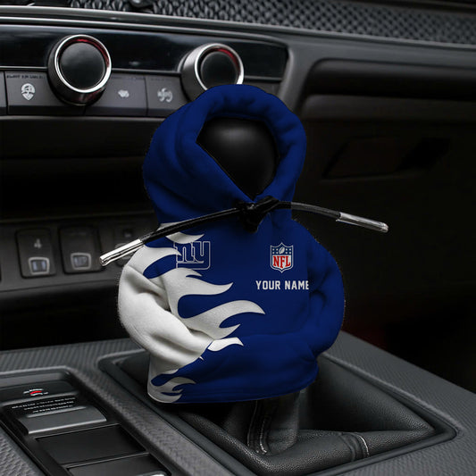 LIMITED EDITION - NEW CUSTOMIZED NFL32 NYG NEW YORK GIANTS CAR HOODIE SHIFT KNOB COVER