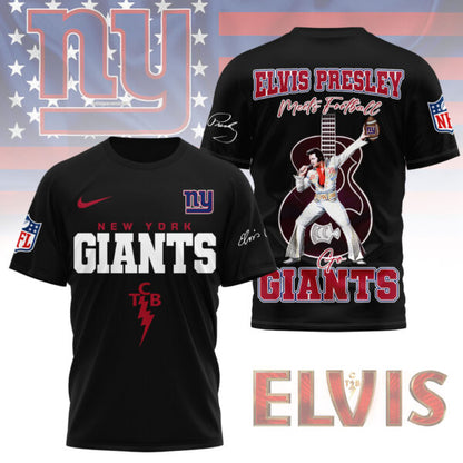 LIMITED EDITION - NEW CUSTOMIZED NFL32 NYG NEW YORK GIANTS X ELVIS PRESLEY FAN 3D SHIRT