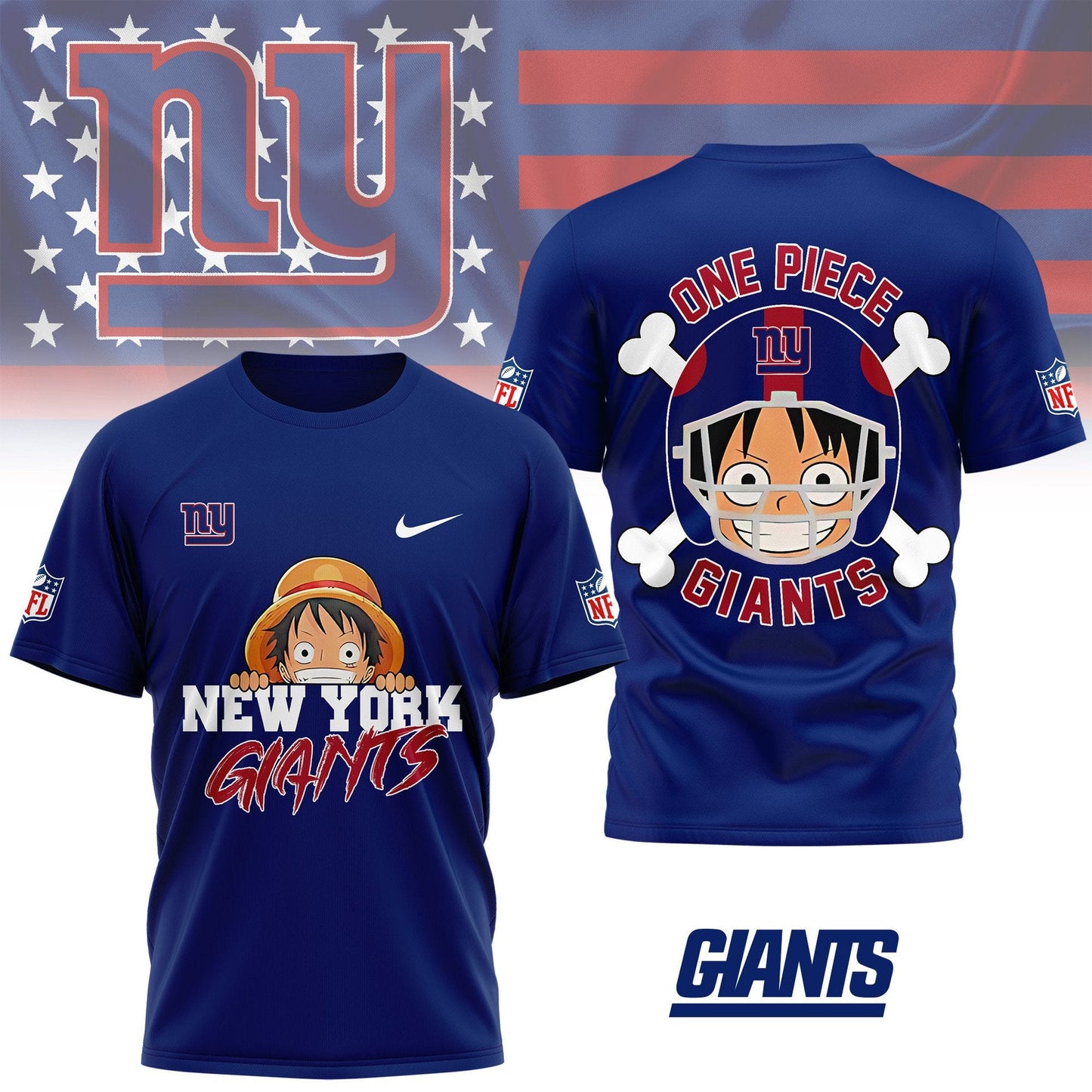 LIMITED EDITION - NEW CUSTOMIZED NFL32 NYG NEW YORK GIANTS TITANS ONE PIECE FAN 3D SHIRT