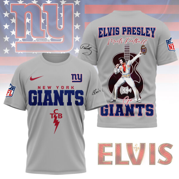 LIMITED EDITION - NEW CUSTOMIZED NFL32 NYG NEW YORK GIANTS X ELVIS PRESLEY FAN 3D SHIRT