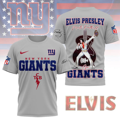 LIMITED EDITION - NEW CUSTOMIZED NFL32 NYG NEW YORK GIANTS X ELVIS PRESLEY FAN 3D SHIRT