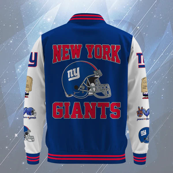 LIMITED EDITION - NEW CUSTOMIZED NFL32 NYG  NEW YORK GIANTS BASEBALL JACKET