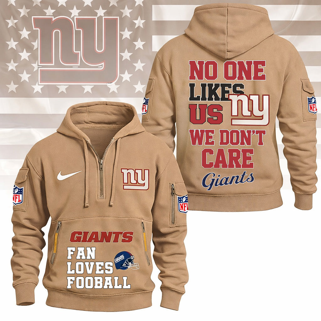 LIMITED EDITION - NEW CUSTOMIZED NFL32 NYG NEW YORK GIANTS QUARTER ZIP HOODIE