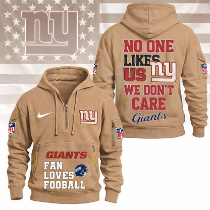 LIMITED EDITION - NEW CUSTOMIZED NFL32 NYG NEW YORK GIANTS QUARTER ZIP HOODIE