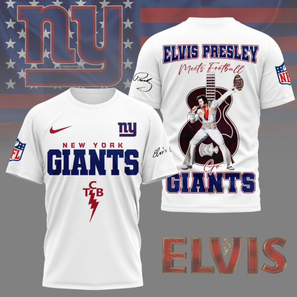 LIMITED EDITION - NEW CUSTOMIZED NFL32 NYG NEW YORK GIANTS X ELVIS PRESLEY FAN 3D SHIRT