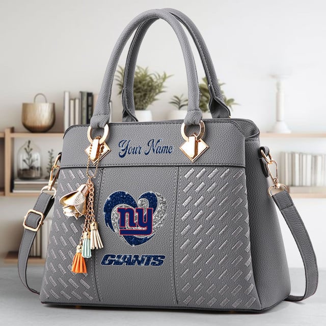 LIMITED EDITION - NEW CUSTOMIZED NFL32 NYG NEW YORK GIANTS ZIP HANDBAG MULTICOLOR