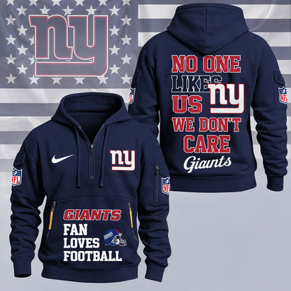 LIMITED EDITION - NEW CUSTOMIZED NFL32 NYG NEW YORK GIANTS QUARTER ZIP HOODIE