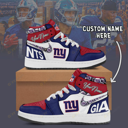 LIMITED EDITION - NEW CUSTOMIZED NFL32 NYG NEW YORK GIANTS AIR JORDAN 1