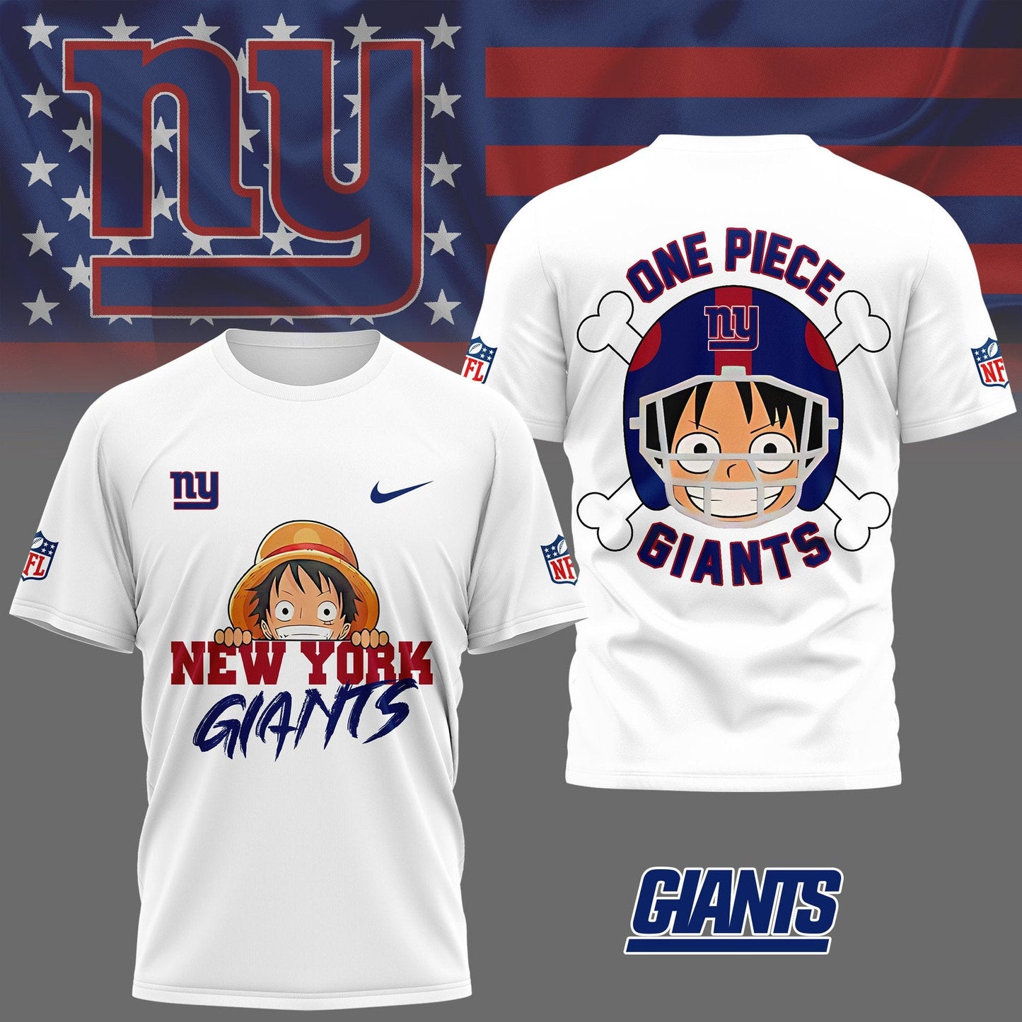 LIMITED EDITION - NEW CUSTOMIZED NFL32 NYG NEW YORK GIANTS TITANS ONE PIECE FAN 3D SHIRT