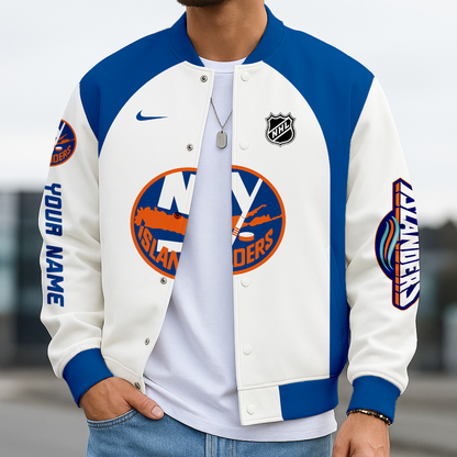 LIMITED EDITION - NEW CUSTOMIZED NHL25 NYI NEW YORK ISLANDERS BASEBALL JACKET