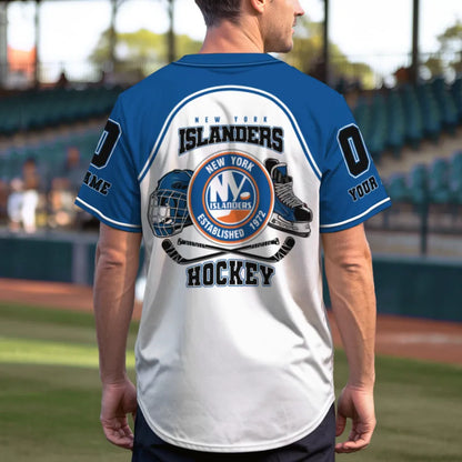 LIMITED EDITION - NEW CUSTOMIZED NHL25 NY ISLANDERS BASEBALL JERSEY