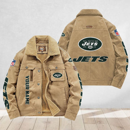 LIMITED EDITION - NEW CUSTOMIZED NFL25 NYJ NEW YORK JETS FLEECE JACKET