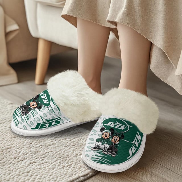 LIMITED EDITION - NEW CUSTOMIZED NFL25 NYJ NEW YORK JETS COTTON SLIPPERS