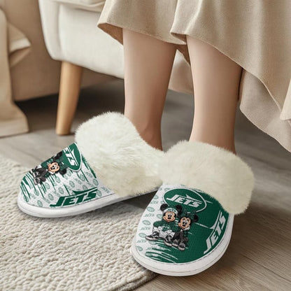 LIMITED EDITION - NEW CUSTOMIZED NFL25 NYJ NEW YORK JETS COTTON SLIPPERS