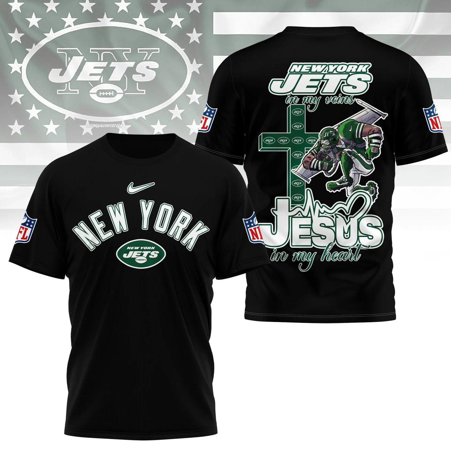 LIMITED EDITION - NEW CUSTOMIZED NFL25 NYJ NEW YORK JETS T-SHIRT | MULTIPLE COLORS AVAILABLE