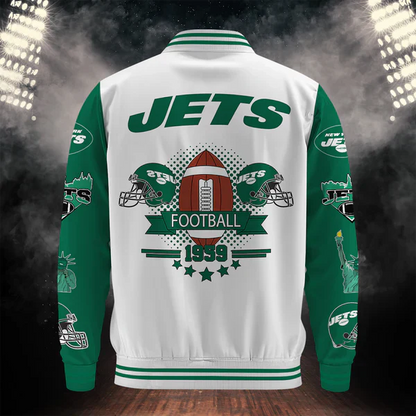 LIMITED EDITION - NEW CUSTOMIZED NFL25 NYJ NEW YORK JETS BASEBALL JACKET