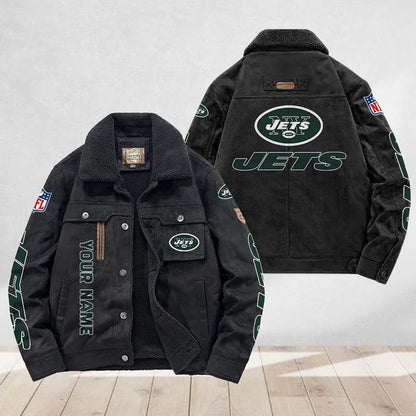 LIMITED EDITION - NEW CUSTOMIZED NFL25 NYJ NEW YORK JETS FLEECE JACKET