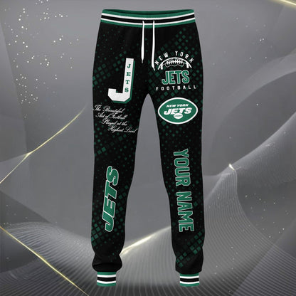 LIMITED EDITION - NEW CUSTOMIZED NFL25 NYJ NEW YORK JETS SATIN VARSITY JACKET & LONG PANTS