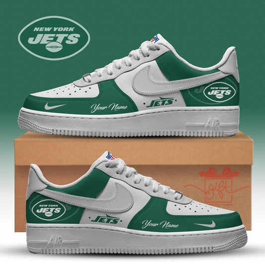 LIMITED EDITION - NEW CUSTOMIZED NFL25 NYJ NEW YORK JETS AF1 SNEAKERS