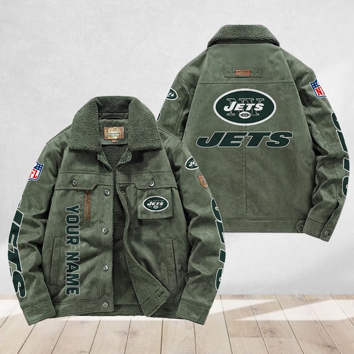 LIMITED EDITION - NEW CUSTOMIZED NFL25 NYJ NEW YORK JETS FLEECE JACKET