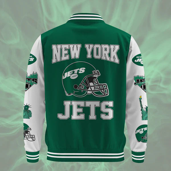 LIMITED EDITION - NEW CUSTOMIZED NFL25 NYJ NEW YORK JETS BASEBALL JACKET