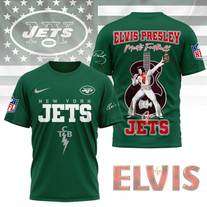 LIMITED EDITION - NEW CUSTOMIZED NFL25 NYJ NEW YORK JETS X ELVIS PRESLEY FAN 3D SHIRT