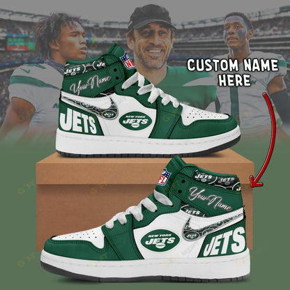 LIMITED EDITION - NEW CUSTOMIZED NFL25 NYJ NEW YORK JETS AIR JORDAN 1