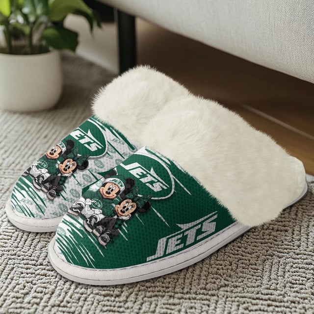 LIMITED EDITION - NEW CUSTOMIZED NFL25 NYJ NEW YORK JETS COTTON SLIPPERS