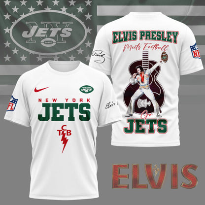 LIMITED EDITION - NEW CUSTOMIZED NFL25 NYJ NEW YORK JETS X ELVIS PRESLEY FAN 3D SHIRT