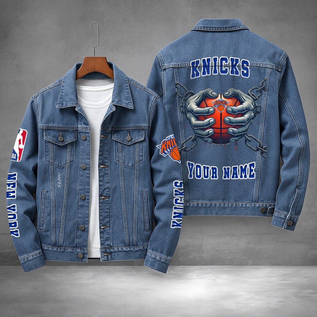 LIMITED EDITION - NEW CUSTOMIZED NBA04 NY NEW YORK KNICKS DENIM JACKET