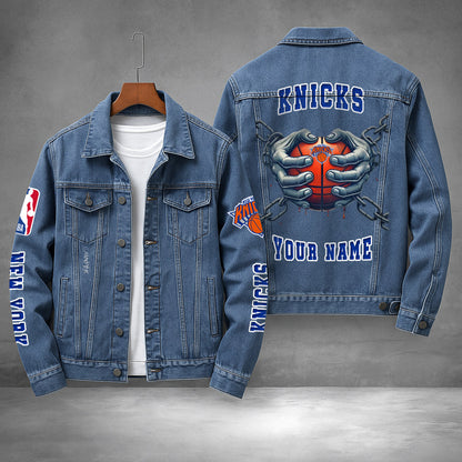 LIMITED EDITION - NEW CUSTOMIZED NBA04 NY NEW YORK KNICKS DENIM JACKET
