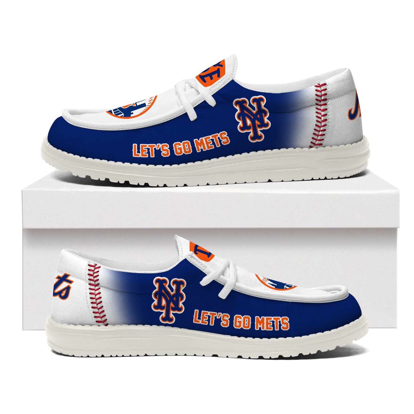 LIMITED EDITION - NEW CUSTOMIZED MLB17 NY METS LOAFER SHOES