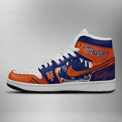 LIMITED EDITION - NEW CUSTOMIZED MLB17 NY METS AIR JORDAN SNEAKERS