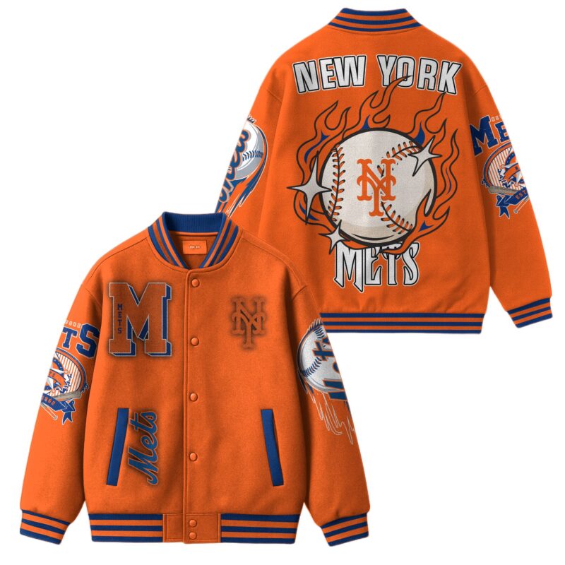LIMITED EDITION - NEW CUSTOMIZED MLB17 NY METS SATIN VARSITY & BASEBALL JACKET