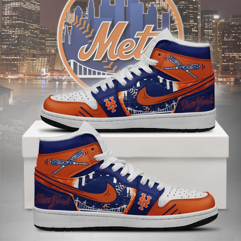LIMITED EDITION - NEW CUSTOMIZED MLB17 NY METS AIR JORDAN SNEAKERS