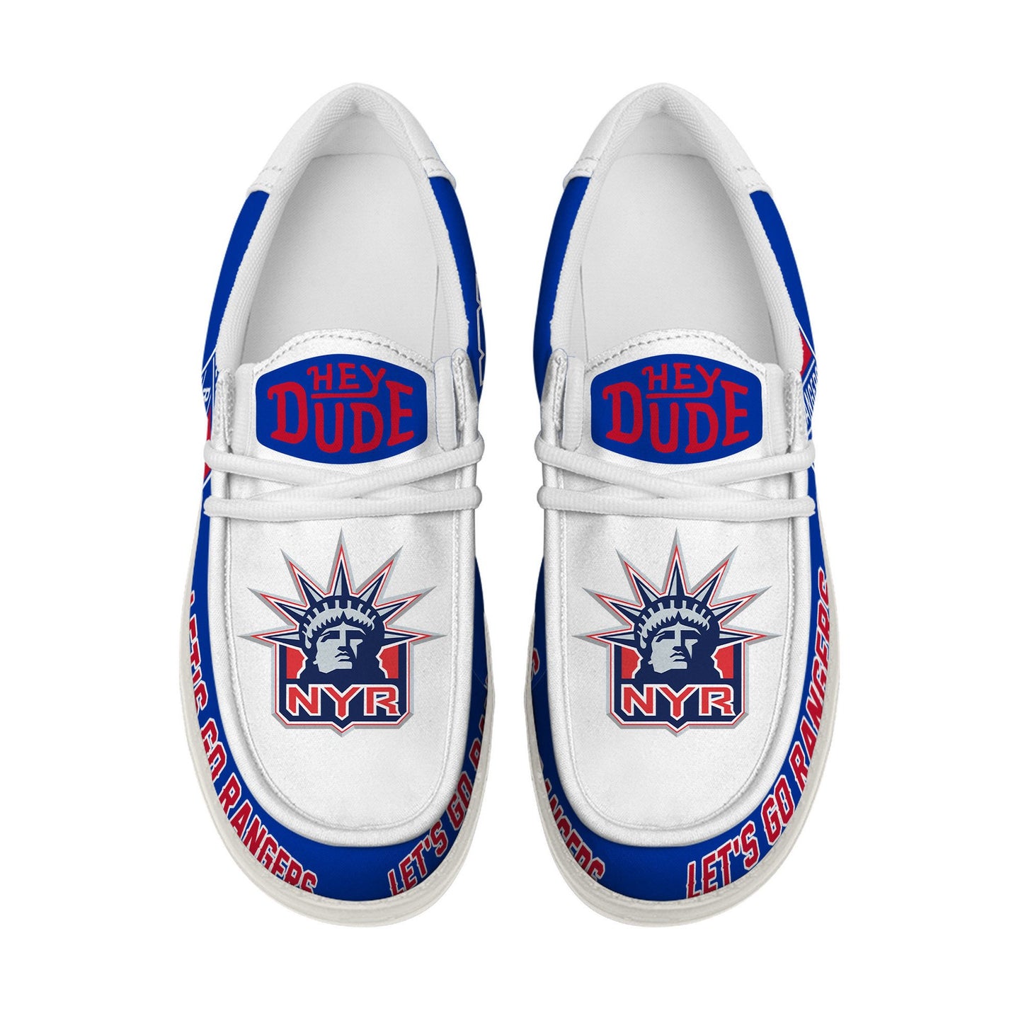 LIMITED EDITION - NEW CUSTOMIZED NHL24 NYR NEW YORK RANGERS LOAFER SHOES