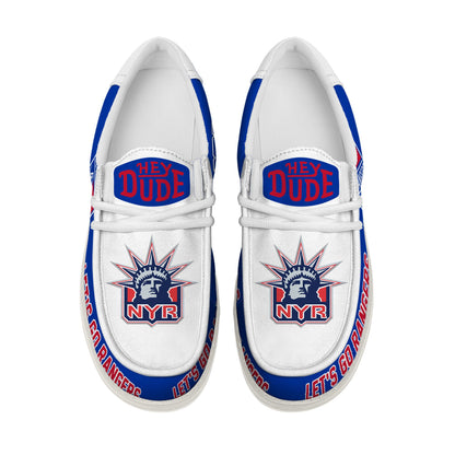 LIMITED EDITION - NEW CUSTOMIZED NHL24 NYR NEW YORK RANGERS LOAFER SHOES
