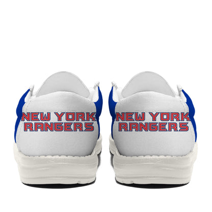 LIMITED EDITION - NEW CUSTOMIZED NHL24 NYR NEW YORK RANGERS LOAFER SHOES