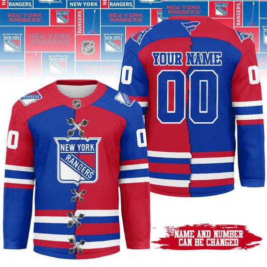 LIMITED EDITION - NEW CUSTOMIZED NHL24 NY RANGERS UNISEX HOCKEY JERSEY