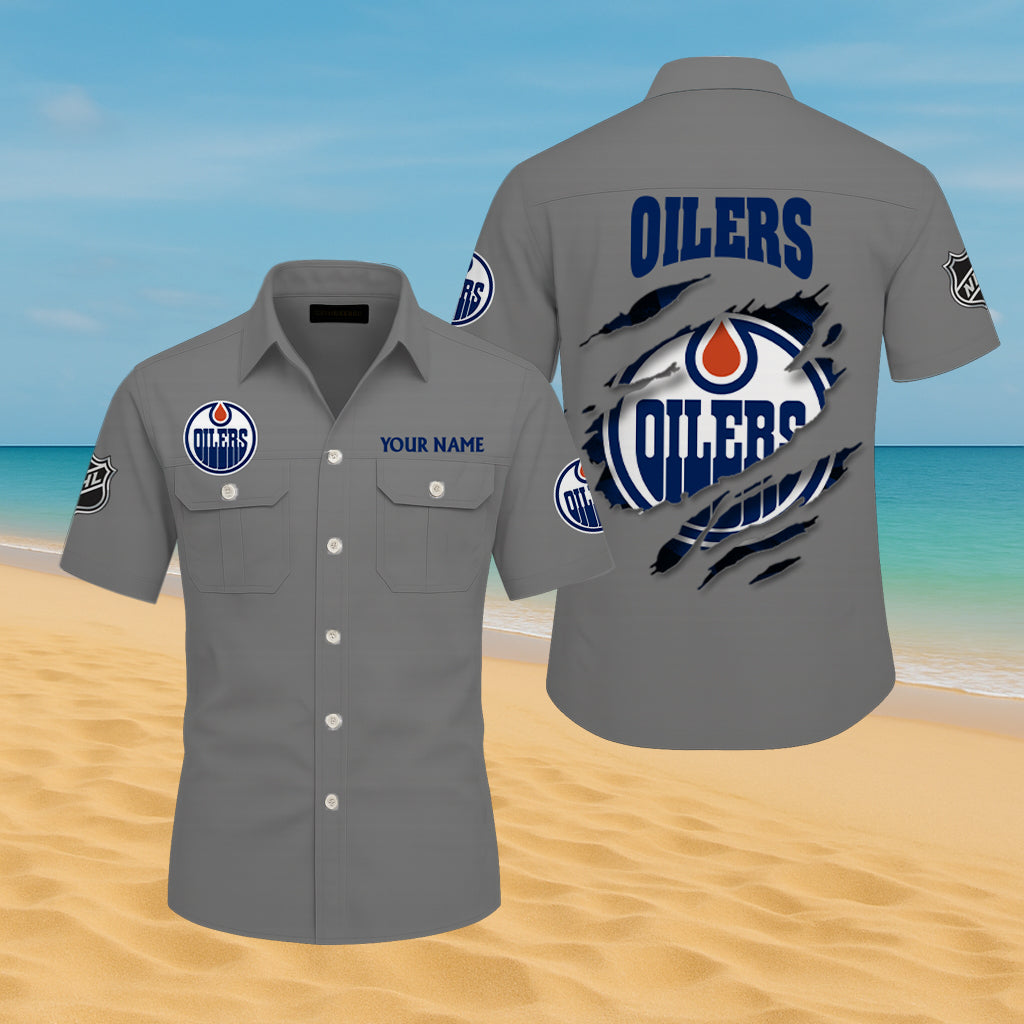 LIMITED EDITION - NEW CUSTOMIZED NHL03 EMO EDMONTON OILERS CARGO SHIRT