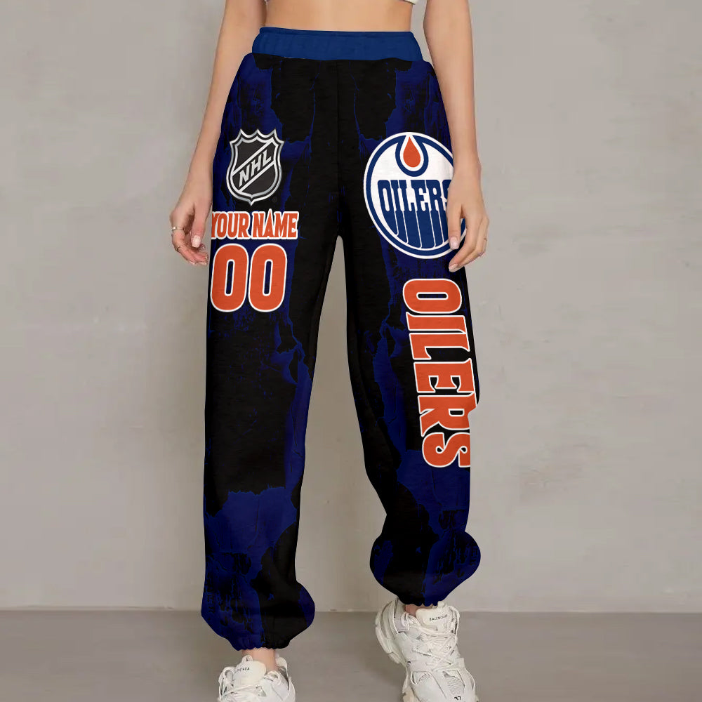 LIMITED EDITION - NEW CUSTOMIZED NHL03 EMO EDMONTON OILERS LONG PANTS