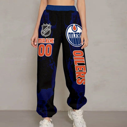LIMITED EDITION - NEW CUSTOMIZED NHL03 EMO EDMONTON OILERS LONG PANTS