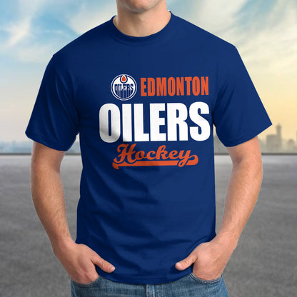 LIMITED EDITION - NEW CUSTOMIZED NHL03 EMO EDMONTON OILERS T-SHIRT FOR FAMILY (ADULTS & KIDS)